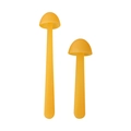 Set di due segnalibri creativi in silicone giallo a forma di fungo con gambo flessibile - Set Grande + Piccolo / Champagne
