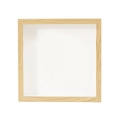 Square oak shadow box frame with deep inner shelf for tickets and memorabilia - 5x7 inches (12.7x17.8cm) / Natural Wood Color / 3cm