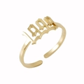 18K gold plated stainless steel open ring featuring Gothic lucky number 1994 design - 1999