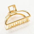 Minimalist semi-circular gold metal hair claw clip with elegant hollow-out line design - 4CM Mini Claw / Gold