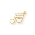 Golden musical note alloy pendant with white enamel filling for DIY jewelry making - Large (21x18mm) / White