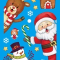 Christmas window stickers featuring Santa, reindeer and snowman on a blue background - Y-04 (Approx 30*20cm)