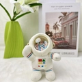 Schattige pluche astronaut sleutelhanger met gekleurde kralen in een transparante helm - Broken Wit