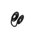 Minimalist black stainless steel double spiral non-piercing ear clip on white background - Black