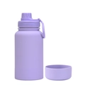 Lavender 650ml stainless steel sports bottle with matte finish and silicone boot - 650ml / Taro Purple - Sport