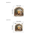 3D Christmas mouse reading by fireplace wall sticker, layout size 15x15cm, DIY PVC decal - PC302/Mouse Reading by Fireplace / 15*15cm