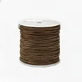 0.8mm dark brown braided nylon cord on white plastic spool for DIY jewelry making - Color 63 Khaki