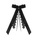 Elegant black satin bow with heart-shaped cutout edges for wedding car decor - Black Satin Heart Style