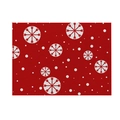 Red Christmas placemat with white snowflake pattern and dots for holiday table decor - CD27-20 (Red Snowflake)