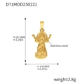 18K gold plated stainless steel religious charm pendant with detailed measurements - Infant Jesus of Prague Religious Style (D71)