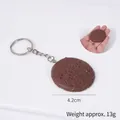 Realistic brown cookie keychain charm 4.2cm diameter and 13g weight food model - Light Coffee Round Cookie - Keychain