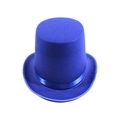 Classic deep blue top hat featuring a sleek satin ribbon and textured felt finish - 16cm Height - Royal Blue