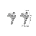 Silver dolphin charm for DIY jewelry with dimensions 15mm by 10.5mm in stainless steel - Dolphin - Steel Color