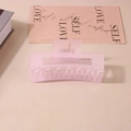 Matte light pink rectangular hair claw clip in a minimalist resin style for women - #38 Transparent Frosted Purple - 10.5cm / Bulk (No Packaging)