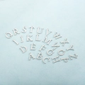 Set of 26 polished silver stainless steel A-Z alphabet charms for necklaces - Flat Design - Steel Color / Letter A
