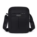 Waterproof black messenger bag for men featuring high-density nylon and metal logo - Style 2 (Simple Black)