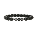 8mm Marmor und Lavastein Perlenarmband DAD für Männer als Vatertagsgeschenk - Dunkelgrün Texturiert