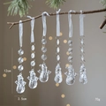 Set di 6 ciondoli a pupazzo di neve in acrilico trasparente con perle per albero Natale - Stile Pupazzo di Neve (Stile I 6Pezzi)