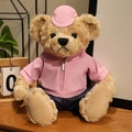 Peluche di orsacchiotto con giacca rosa e cappello, bambola in stile sportivo - Set di Gioielli Rosa