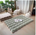 Tapis doux pour animaux en peluche, texture gaufrée vert sauge et rose pastel - Vert matcha