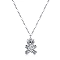 Elegante collana in argento sterling S925 con ciondolo a orsetto e zirconi scintillanti - Argento 925 / Argento