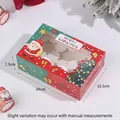 Caja navideña para 3 cupcakes en rojo y verde con ventana 24x15,5x7,5cm - Caja De Navidad Grande Roja Y Verde Con Ventana