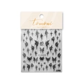 Stickers nail art en relief avec motifs de papillons sombres et croix gothiques sur blanc - Relief Papillon Noir (to2642)