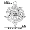 Detailed size chart showing dimensions and weight for the crescent star pendant charm - Pendant / Silver