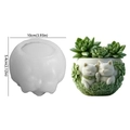 Witte siliconen vorm voor DIY kattenbloempot met reliëfkrans, afmeting 10cm x 5,4cm - Katten Bloempot / Wit