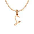 Minimalist rose gold stainless steel snake chain necklace with hollow heart pendant - S / Rose Gold