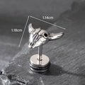 Punk style bull head skull stud earring in silver steel with vintage finish 1.14x1.18cm - Bull Skull Style (S206)