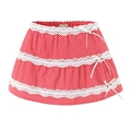Conjunto de falda roja con lunares para mujer con volantes de encaje y lazos - S / Falda Roja