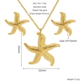 Set di gioielli in acciaio inossidabile placcato oro 18K con collana e orecchini a stella - Orecchino Stella Marina Solo (Senza Collana) (1761)