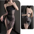 Taille unique / Nuisette + String T / Noir
