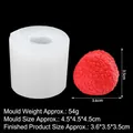 3D realistic lychee silicone mold and finished red wax fruit model on black background - 1# (B1128) / Clear