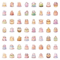 56 pezzi di graziosi adesivi con animali e torte per scrapbooking e decori - 60 Pcs Torta Orso