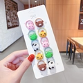 10-piece set of cartoon animal hair ties for girls featuring bunnies and bears - 4# Panda Frog 10Pcs