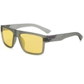 Polarized sports sunglasses with matte grey frame and yellow lenses for night vision - Transparent Gray Yellow Lens
