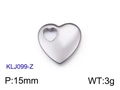 Polished silver stainless steel heart pendant with cutout design, 15mm 3g size KLJ099-Z - Silver Hollow Heart 15mm(KLJ099-Z)