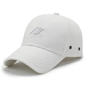 Classic white baseball cap with premium narasan embroidery and metal ventilation holes - Adjustable / White