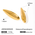 Orecchini a goccia minimalisti in acciaio inossidabile placcato oro 18K impermeabili - Oro (JDEW2405029)