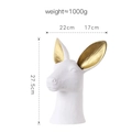 Modern white and gold deer head sculpture, 27.5cm tall, minimalist Nordic home decor - Gold Horn Deer HP430