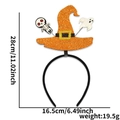 Cerchietto con cappello da strega Halloween con dimensioni per costumi festa - Cappello da strega arancione con teschio