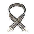 Ethnic style black and white geometric pattern wide shoulder strap with gold hardware - Ethnic Style 9
