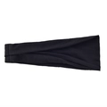 Solid black wide athletic headband made of stretchable fabric for yoga and running - Black