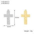 Set ciondoli a croce hip hop punk in acciaio inossidabile, finiture argento e oro, 51mm - Stile Punk Pesante (S-KLJ5631-Z) / Color Acciaio