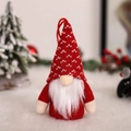 Gnomo de San Valentín de punto rojo con barba blanca y decoración luminosa festiva - Colgante Masculino de Tela de Punto
