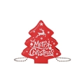 Christmas tree shaped red PU leather shoulder bag with reindeer and Merry Christmas print - Red