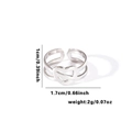 Titanium steel hollow heart ring in silver finish featuring textured double band design - TYR0521 / Silver Double Heart