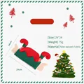 Inverted Christmas Elf Hat in red and green non-woven fabric weighing 75g - Upside Down Elf Pants Hat